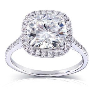 Cushion Cut 3 carat moissanite engagement ring