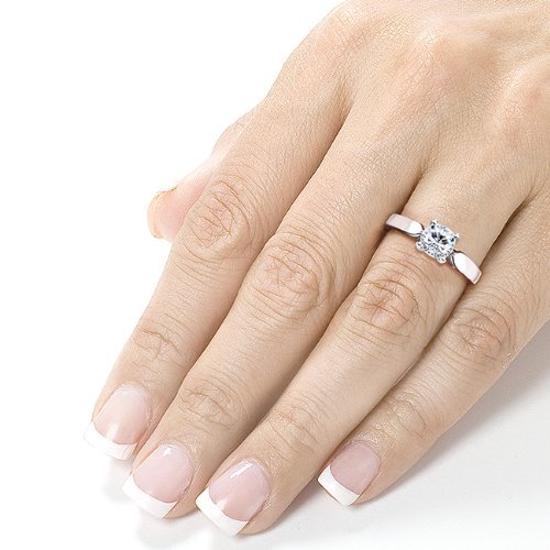 1ct cheap moissanite round solitaire engagement ring