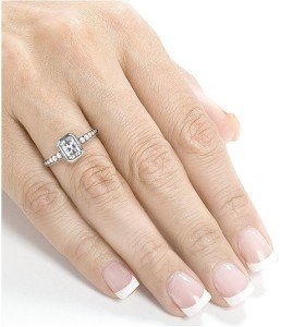 antique bezel moissanite and diamond engagement ring