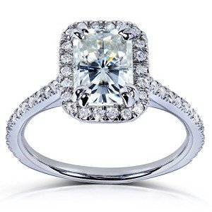 radiant cut moissanite engagement ring