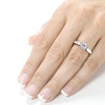 simple moissanite 1.5 solitaire ring white gold